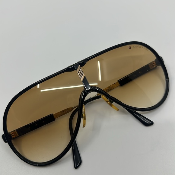 Vintage Maserati Brown Aviator Sunglasses - Picture 12 of 16